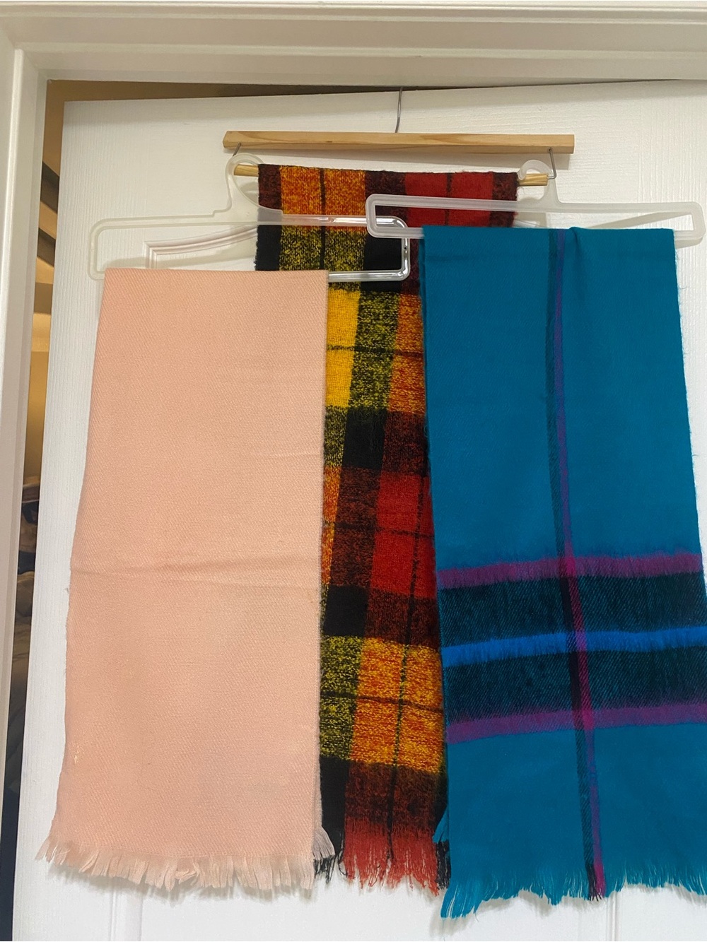 Women’s Pink Fringe Scarf — Soft Pastel Wrap